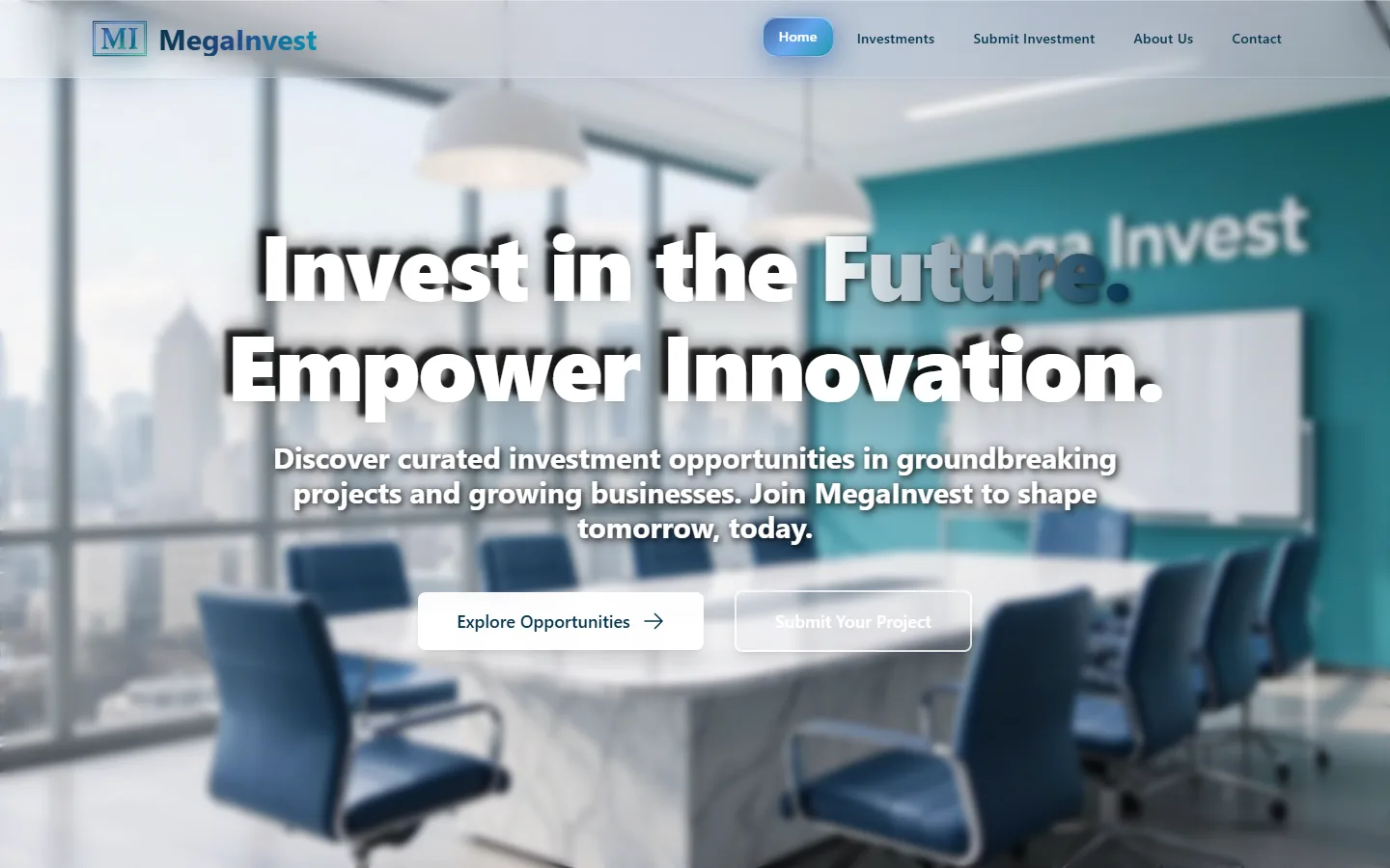 MegaInvest interface preview